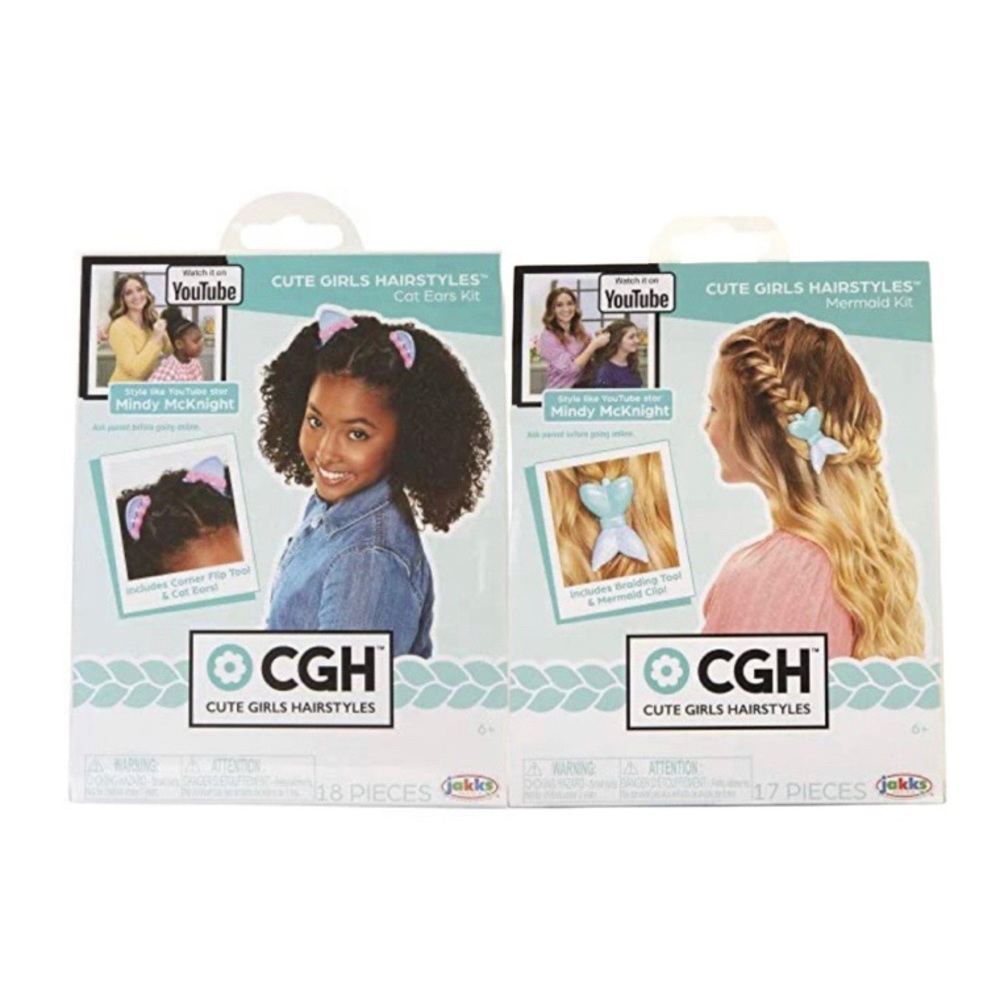 Lot 2 CGH Hairstyles Cat Ears & Mermaid Kit Stocking Stuffers Hair Accessories